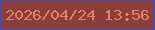 文字の大きさ：2、枠の色：464eb5、背景の色：8b3f3c、文字の色：e6805e 無料ブログパーツのブログ時計