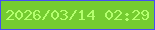 文字の大きさ：2、枠の色：464ef3、背景の色：75cc30、文字の色：b4ff6e 無料ブログパーツのブログ時計