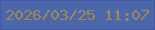 文字の大きさ：2、枠の色：4656a9、背景の色：4a67aa、文字の色：a38657 無料ブログパーツのブログ時計