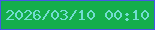 文字の大きさ：1、枠の色：4657e5、背景の色：14ae4c、文字の色：72ddd1 無料ブログパーツのブログ時計