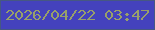 文字の大きさ：3、枠の色：465883、背景の色：4442bd、文字の色：98a06a 無料ブログパーツのブログ時計