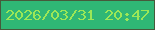 文字の大きさ：3、枠の色：46593b、背景の色：2fb775、文字の色：9ce757 無料ブログパーツのブログ時計