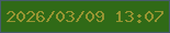 文字の大きさ：3、枠の色：465a6c、背景の色：306a17、文字の色：979532 無料ブログパーツのブログ時計