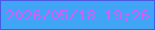 文字の大きさ：5、枠の色：465bdf、背景の色：3fa5f4、文字の色：d35eff 無料ブログパーツのブログ時計