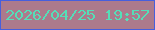 文字の大きさ：3、枠の色：465fdd、背景の色：ac7a8c、文字の色：55deb8 無料ブログパーツのブログ時計