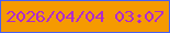 文字の大きさ：2、枠の色：465ff7、背景の色：f59a01、文字の色：b02bcd 無料ブログパーツのブログ時計