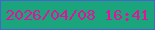 文字の大きさ：5、枠の色：4663cf、背景の色：1aa57d、文字の色：e1139d 無料ブログパーツのブログ時計