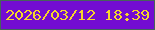 文字の大きさ：4、枠の色：46645a、背景の色：730dd1、文字の色：f7d629 無料ブログパーツのブログ時計