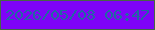 文字の大きさ：4、枠の色：466744、背景の色：7e03f7、文字の色：2168a2 無料ブログパーツのブログ時計