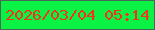 文字の大きさ：5、枠の色：466958、背景の色：0af344、文字の色：f5321d 無料ブログパーツのブログ時計