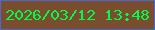 文字の大きさ：4、枠の色：466bcc、背景の色：794d2d、文字の色：00fc48 無料ブログパーツのブログ時計