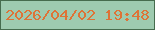 文字の大きさ：2、枠の色：466c4e、背景の色：9ecbb0、文字の色：de7337 無料ブログパーツのブログ時計