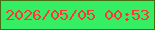 文字の大きさ：1、枠の色：466d13、背景の色：35ee64、文字の色：fa3835 無料ブログパーツのブログ時計