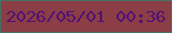 文字の大きさ：5、枠の色：467061、背景の色：8b3e45、文字の色：521174 無料ブログパーツのブログ時計