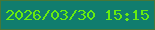 文字の大きさ：3、枠の色：467738、背景の色：107d6e、文字の色：66ec0f 無料ブログパーツのブログ時計