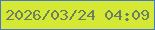 文字の大きさ：4、枠の色：4677ca、背景の色：d5e833、文字の色：6d7e67 無料ブログパーツのブログ時計