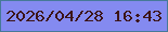 文字の大きさ：5、枠の色：467998、背景の色：848af0、文字の色：3c1518 無料ブログパーツのブログ時計
