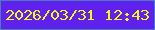 文字の大きさ：4、枠の色：467cb9、背景の色：6020ee、文字の色：eff819 無料ブログパーツのブログ時計