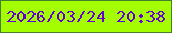 文字の大きさ：5、枠の色：467e2e、背景の色：a4fe01、文字の色：6500d4 無料ブログパーツのブログ時計