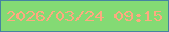文字の大きさ：2、枠の色：4683a1、背景の色：84da74、文字の色：fea980 無料ブログパーツのブログ時計