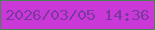 文字の大きさ：2、枠の色：468751、背景の色：ca39d8、文字の色：7a399f 無料ブログパーツのブログ時計