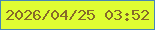 文字の大きさ：1、枠の色：4687b6、背景の色：dffd33、文字の色：876a29 無料ブログパーツのブログ時計