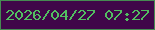 文字の大きさ：3、枠の色：468a52、背景の色：400649、文字の色：52be61 無料ブログパーツのブログ時計