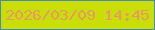 文字の大きさ：4、枠の色：468ab7、背景の色：c9de04、文字の色：e79a66 無料ブログパーツのブログ時計