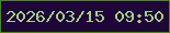 文字の大きさ：3、枠の色：468b04、背景の色：1e063a、文字の色：a8ce81 無料ブログパーツのブログ時計