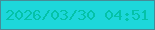 文字の大きさ：2、枠の色：468b97、背景の色：1dd7db、文字の色：04c2a8 無料ブログパーツのブログ時計