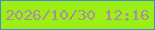 文字の大きさ：2、枠の色：468bd1、背景の色：9cef15、文字の色：aa8ea7 無料ブログパーツのブログ時計