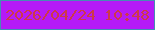 文字の大きさ：2、枠の色：468cb4、背景の色：b51af7、文字の色：cd394a 無料ブログパーツのブログ時計