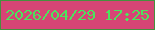 文字の大きさ：5、枠の色：46903e、背景の色：d64575、文字の色：4ce45d 無料ブログパーツのブログ時計