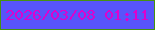 文字の大きさ：1、枠の色：46920f、背景の色：5854fa、文字の色：dc02ce 無料ブログパーツのブログ時計