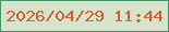 文字の大きさ：4、枠の色：469266、背景の色：d7e3ca、文字の色：c96235 無料ブログパーツのブログ時計