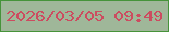 文字の大きさ：3、枠の色：46933a、背景の色：9fb799、文字の色：cc4c60 無料ブログパーツのブログ時計
