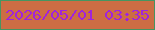 文字の大きさ：2、枠の色：469561、背景の色：cd6d44、文字の色：a023dc 無料ブログパーツのブログ時計