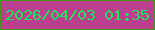 文字の大きさ：1、枠の色：46961a、背景の色：ba3f8e、文字の色：1fe656 無料ブログパーツのブログ時計