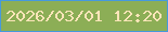 文字の大きさ：3、枠の色：4699dd、背景の色：8cae56、文字の色：fce5b9 無料ブログパーツのブログ時計