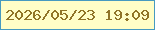 文字の大きさ：2、枠の色：469ac0、背景の色：fffec7、文字の色：907427 無料ブログパーツのブログ時計