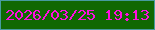 文字の大きさ：1、枠の色：469ba0、背景の色：106803、文字の色：ff0ee1 無料ブログパーツのブログ時計