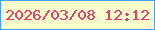 文字の大きさ：2、枠の色：469fff、背景の色：ffffce、文字の色：e83d6c 無料ブログパーツのブログ時計