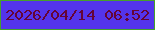文字の大きさ：3、枠の色：46a02a、背景の色：5434eb、文字の色：650436 無料ブログパーツのブログ時計