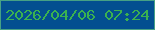文字の大きさ：4、枠の色：46a185、背景の色：034f90、文字の色：3bb150 無料ブログパーツのブログ時計