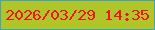 文字の大きさ：3、枠の色：46a1bd、背景の色：b0c527、文字の色：f21517 無料ブログパーツのブログ時計