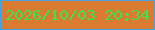 文字の大きさ：5、枠の色：46a1e0、背景の色：d97c32、文字の色：3be44e 無料ブログパーツのブログ時計