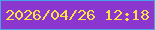 文字の大きさ：4、枠の色：46a3e8、背景の色：8b37cf、文字の色：fde243 無料ブログパーツのブログ時計