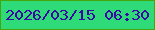 文字の大きさ：2、枠の色：46a50a、背景の色：2fdb79、文字の色：3907a6 無料ブログパーツのブログ時計