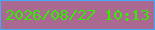 文字の大きさ：5、枠の色：46a7f8、背景の色：aa6990、文字の色：36ea05 無料ブログパーツのブログ時計