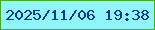 文字の大きさ：2、枠の色：46ac1e、背景の色：91f6fc、文字の色：023599 無料ブログパーツのブログ時計